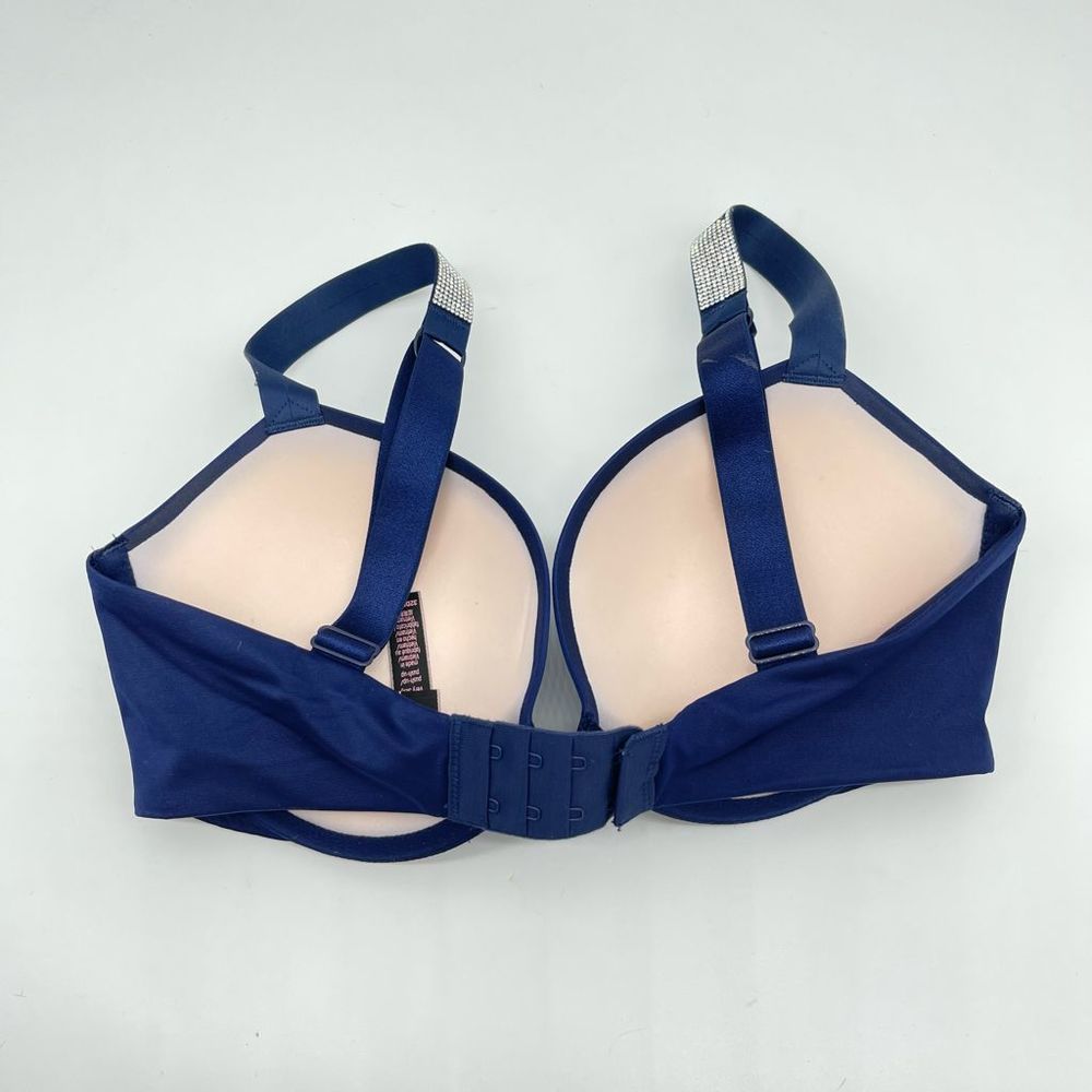 Victorias Secret Very Sexy Navy Blue Push Up Bra Sequin Shiny Strap 32DD - Picture 3 of 3